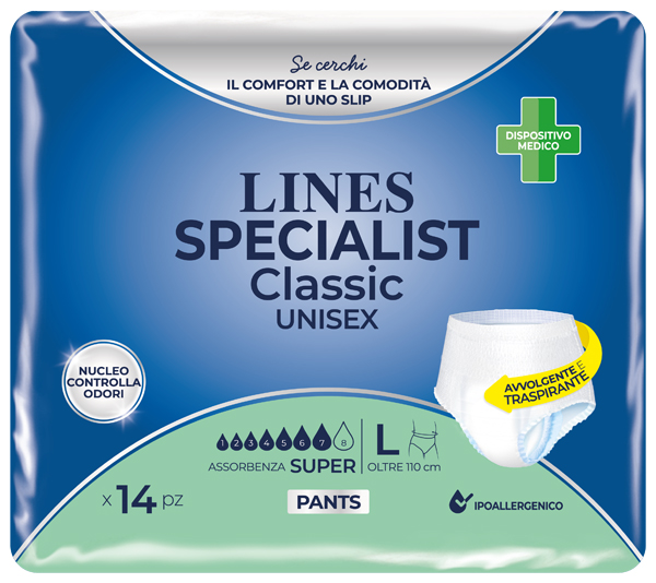 LINES SPECIALIST PANTS UNISEX GIORNO E NOTTE MAXI 8 PZ TAGLIA L