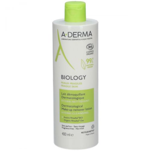 A-Derma Biology Latte Struccante 400 ml - Pulizia Delicata per Tutti i Tipi  di Pelle