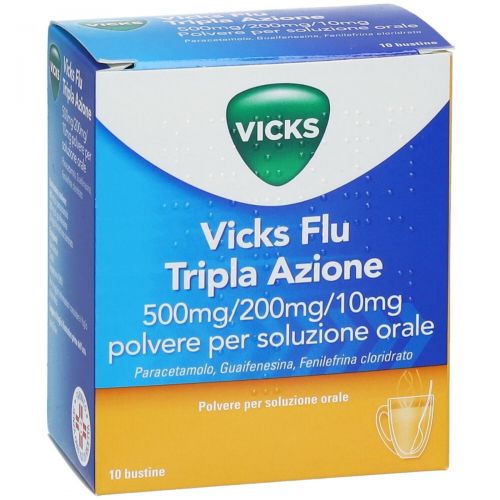 Vicks Flu Tripla Azione - Trattamento Rapido per Influenza e Raffreddore