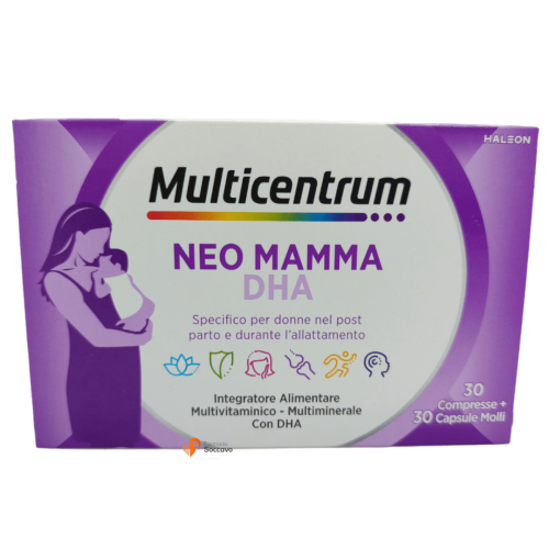 Multicentrum Neo Mamma DHA - Integratore Post-Parto e Allattamento, 30  Compresse + 30 Capsule