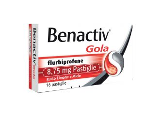 Benactiv Gola Pastiglie Limone e Miele Flurbiprofene 16 Pastiglie