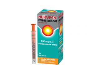 Nurofen Febbre e Dolore Bambini 200 mg/5 ml Ibuprofene Sospensione Orale Arancia 100 ml