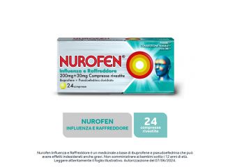 Nurofen Influenza e Raffreddore 200 mg + 30 mg 24 Compresse Rivestite