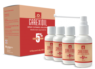 Carexidil 5% spray cutaneo, soluzione  minoxidil  medicinale equivalente