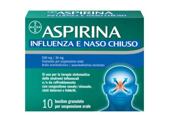 Aspirina Influenza e Naso Chiuso Decongestionante 10 Bustine