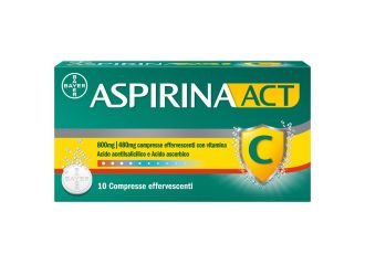 AspirinaACT C Febbre e Sintomi Influenzali con Vitamina C 10 Compresse