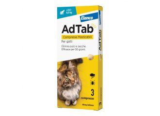 Adtab Per Gatti Da 2 A 8 kg 3 Compresse Masticabili 48 mg