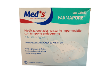 Med's Medicazione Adesiva Sterile Trasparente Impermeabile 10 m x 8 cm 5 Pezzi