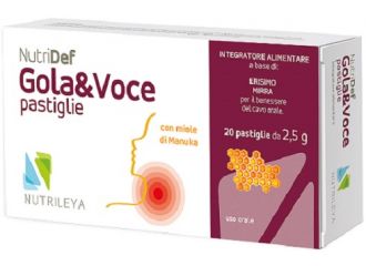 Nutridef gola & voce miele 20 pastiglie