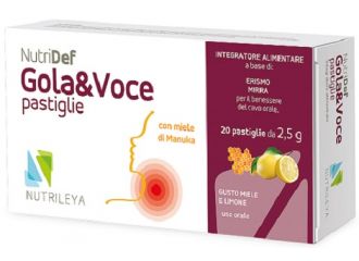 Nutridef gola & voce miele e limone 20 pastiglie