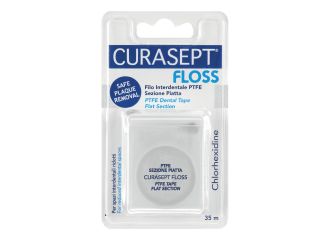 Curasept Floss PFTE Tape Clorexidina Filo Interdentale Sez.Piatta 35 m