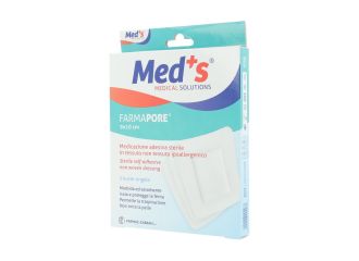 Med's Farmapore Medicazione Autoadesiva Sterile con Cerotto 10x9 cm 5 Pezzi