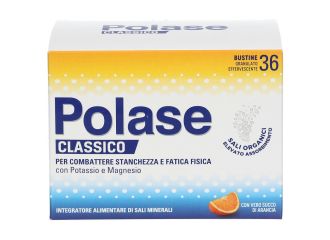 Polase Classico Magnesio e Potassio Integratore Alimentare Sali Minerali Gusto Arancia 36 Bustine