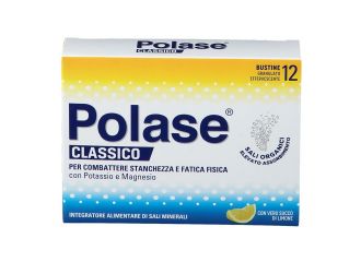 Polase Classico Magnesio e Potassio Integratore Alimentare Sali Minerali Gusto Limone 12 Bustine