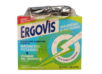 Ergovis Integratore Di Magnesio Potassio Vitamine Senza Zucchero 12 Buste