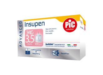 Pic Insupen Advanced Aghi Penna Per Insulina 34G 3,5mm 100 Pezzi