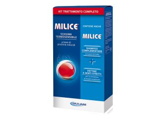 Milice Multipack Schiuma 150 ml + Shampoo 80 ml + 1 Pettine a Denti Stretti Trattamento Antipidocchi