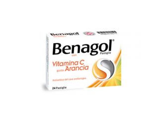 Benagol Pastiglie Vitamina C Antisettico per Cavo Orale Gusto Arancia 24 Pastiglie