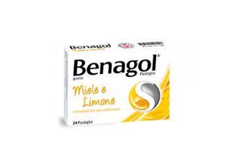 Benagol Pastiglie Miele e Limone Antisettico Cavo Orale per Mal di Gola 24 Pastiglie