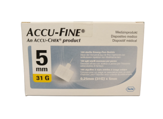 Accu-Fine Aghi Penna Per Insulina 5mm 31G 100 Pezzi