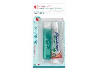 Dentonet viaggio spazzolino medio + dentifricio 25 ml