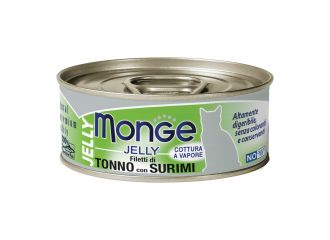 MONGE GATTO JELLY LATTINA ADULTO FILETTI DI TONNO & SURIMI 80 GR