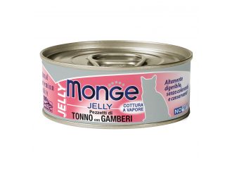 Monge natural quality gatto monge jelly pezzetti di tonno/gamberetti 80 g