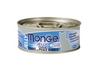 Monge natural quality gatto monge jelly filetti di tonno/pesce bianco 80 g