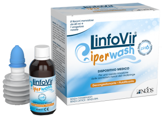 Linfovir iperwash soluzione salina ipertonica tamponata 8 flaconi da 60 ml + 1 erogatore nasale