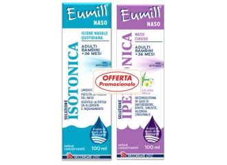 Eumill naso bipack spray soluzione isotonica 100 ml + soluzione ipertonica 100 ml