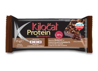 Kilocal protein barretta cioccolato fondente nocciole mandorle 25 g