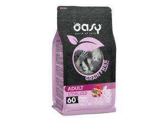 Oasy dry cat grain free adult sterilized maiale 300 g 8 pezzi