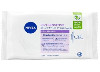 Nivea sensitive salviettine struccanti 25 pezzi