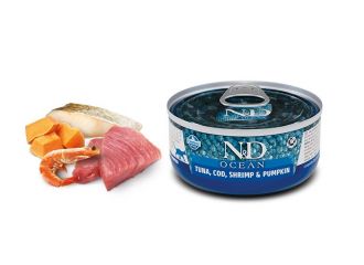 N&d cat ocean codfish & shrimps & pumpkin kitten 80 g