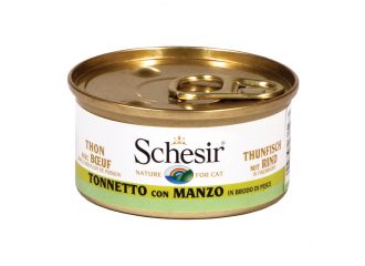 SCHESIR GATTO LATTINA IN BRODO DI PESCE ADULTO TONNETTO & MANZO 70 GR