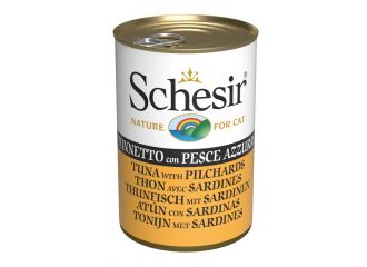 SCHESIR GATTO LATTINA IN JELLY ADULTO TONNETTO & PESCE AZZURRO 140 GR