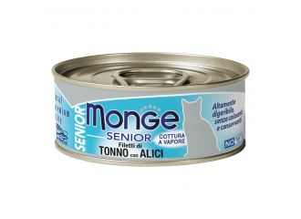 Monge natural quality gatto monge jelly filetti di tonno/acciughine senior 80 g