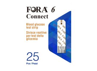 Strisce reattive rilevamento glicemia fora 6 connect box da 25 pezzi