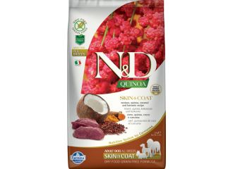 FARMINA CANE N&D QUINOA SKIN&COAT ADULTO ALL BREEDS CERVO, QUINOA, COCCO & CURCUMA 2,5 KG