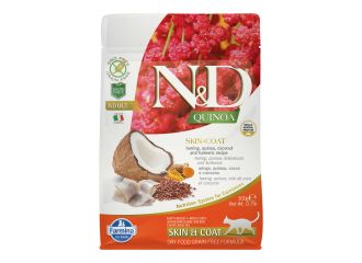 N&d quinoa feline skin&coat herring quinoa coconut and turmeric adult 300 g