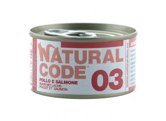 NATURAL CODE GATTO LATTINA (03) ADULTO POLLO & SALMONE 85 GR