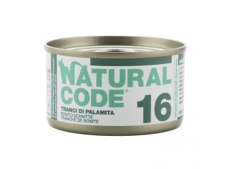 NATURAL CODE GATTO LATTINA (16) ADULTO TRANCI DI PALAMITA 85 GR