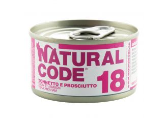 NATURAL CODE GATTO LATTINA (18) ADULTO TONNETTO & PROSCIUTTO 85 GR     TEMPORANEAMENTE MANCANTE DALL'AZIENDA PRODUTTRICE