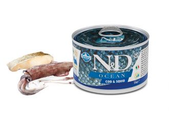 FARMINA CANE N&D OCEAN ADULTO MINI MERLUZZO & CALAMARO LATTINA 140 GR