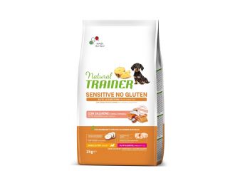 Natural trainer dog sensitive puppy & junior mini salmone 2 kg no gluten