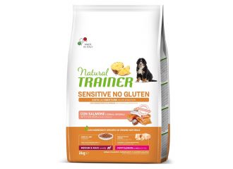 Natural trainer dog sensitive puppy & junior medium/maxi salmone 3 kg no gluten