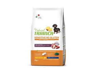 Natural trainer dog sensitive adult mini duck 2 kg no gluten