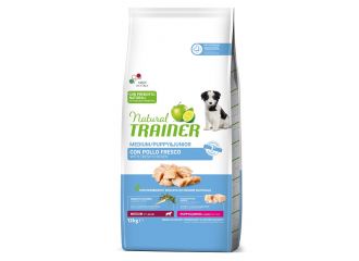 TRAINER CANE NATURAL PUPPY&JUNIOR MEDIUM POLLO & RISO 12 KG