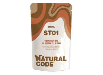 NATURAL CODE GATTO BUSTA (ST01) ADULTO STERILIZZATO TONNETTO & SEMI DI LINO 70 GR     TEMPORANEAMENTE MANCANTE DALL'AZIENDA PRODUTTRICE