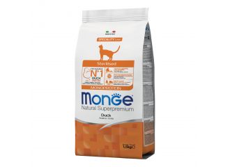 MONGE GATTO NATURAL SUPERPREMIUM ADULTO STERILIZZATO ANATRA 1,5 KG